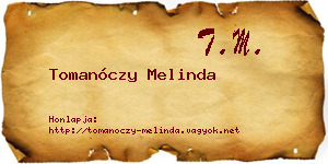 Tomanóczy Melinda névjegykártya