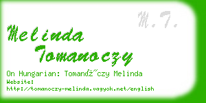 melinda tomanoczy business card